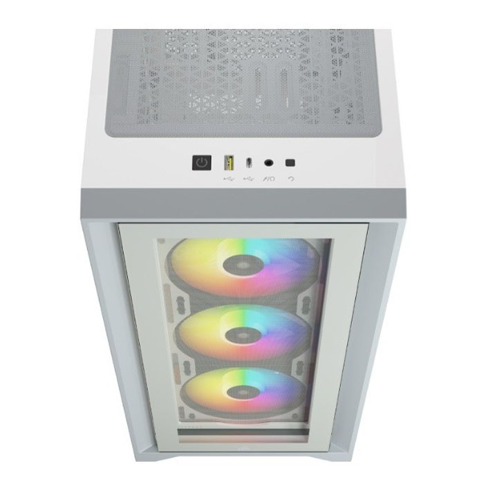 Casing Corsair iCUE 4000X RGB Tempered Glass (White)