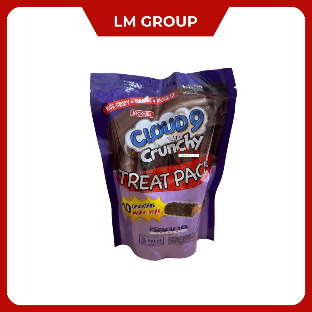 Cloud9 Crunchy Pouch Treat Pack Wafer Cokelat Isi 10 pcs