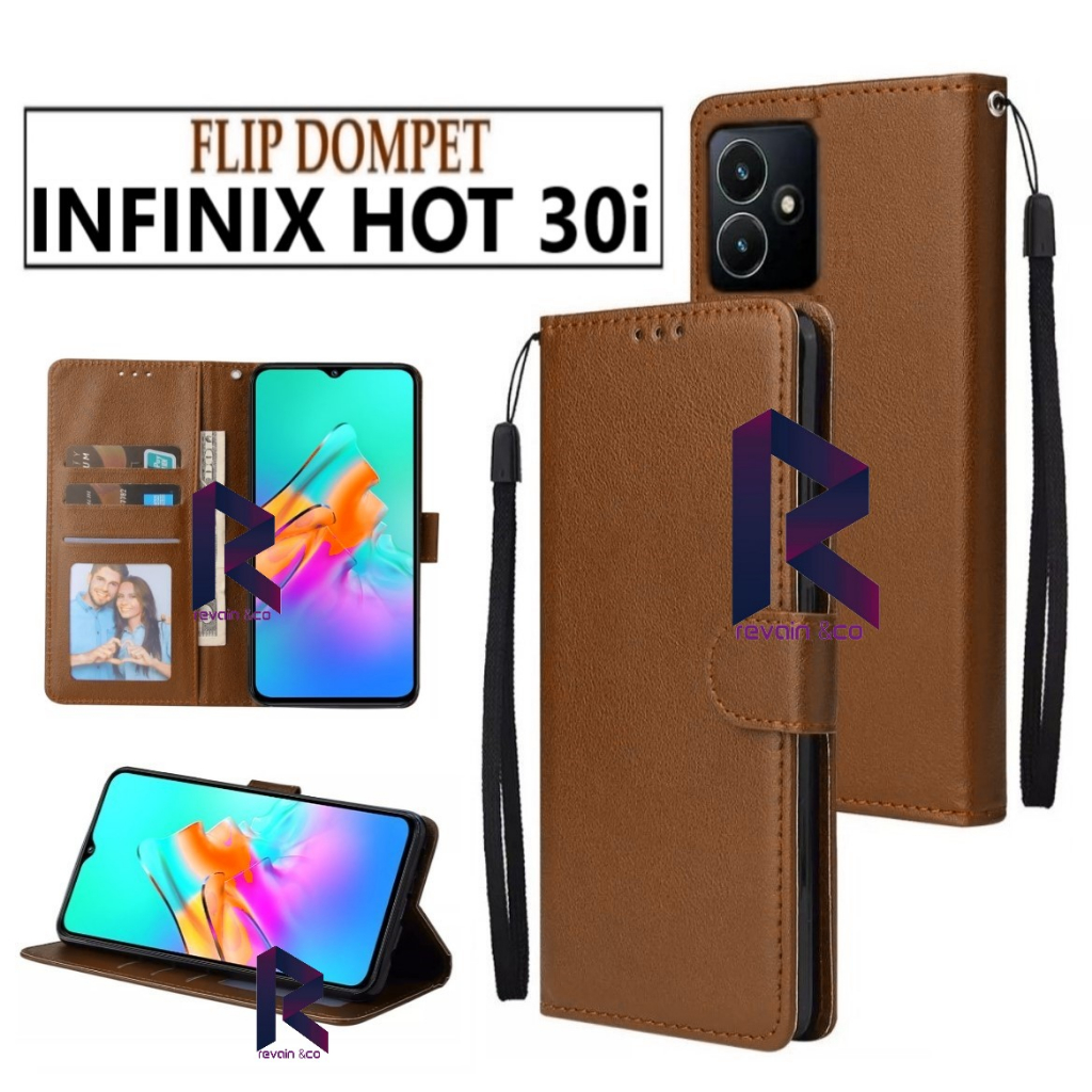 CASE INFINIX HOT 30i FLIP WALLET LEATHER KULIT PREMIUM SARUNG BUKA TUTUP KESING HP FLIP CASE INFINIX HOT 30i