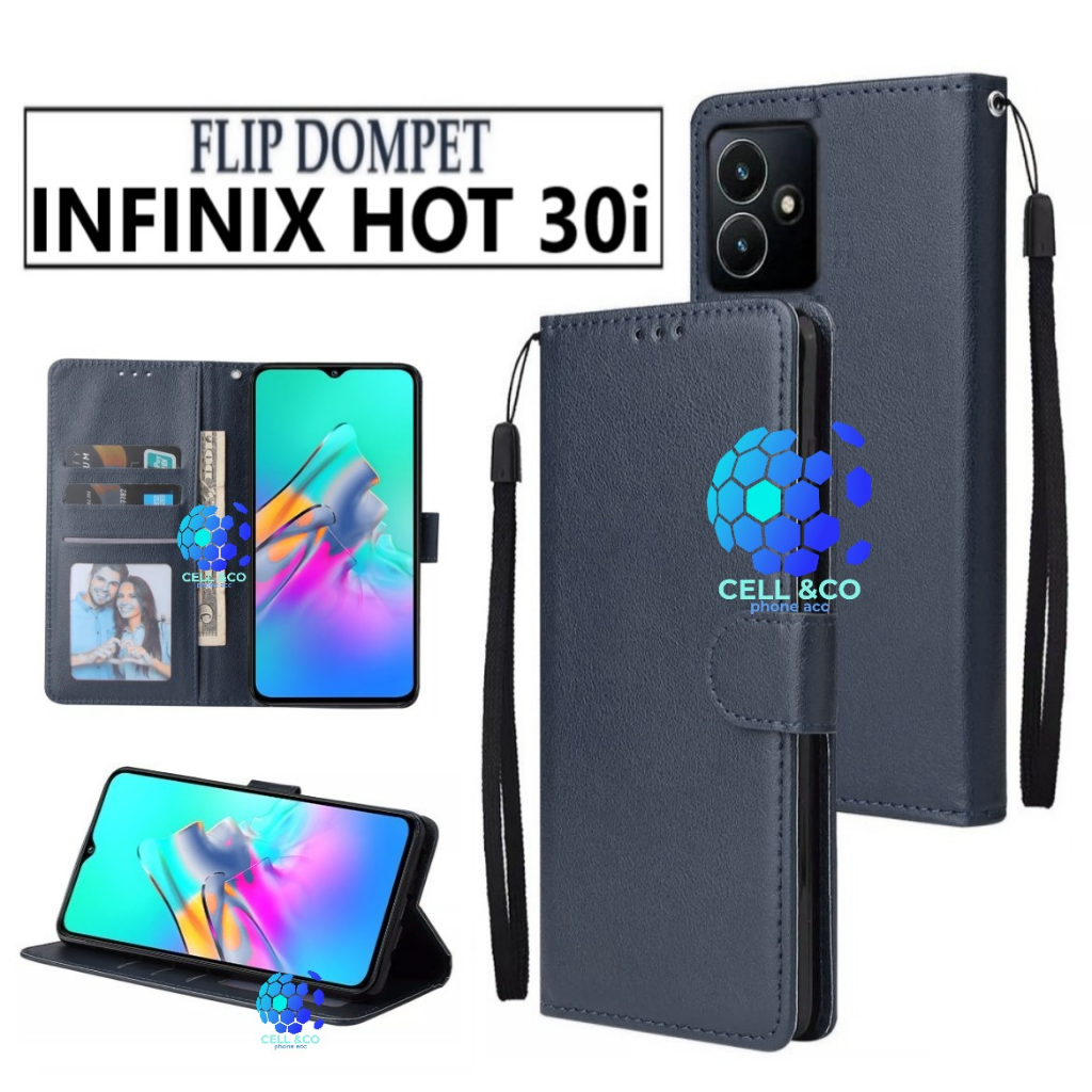 FLIP COVER INFINIX HOT 30i LEATHER WALLET PREMIUM FLIP CASE BUKA TUTUP KESING HP CASING FLIP CASE WALLET INFINIX HOT 30i