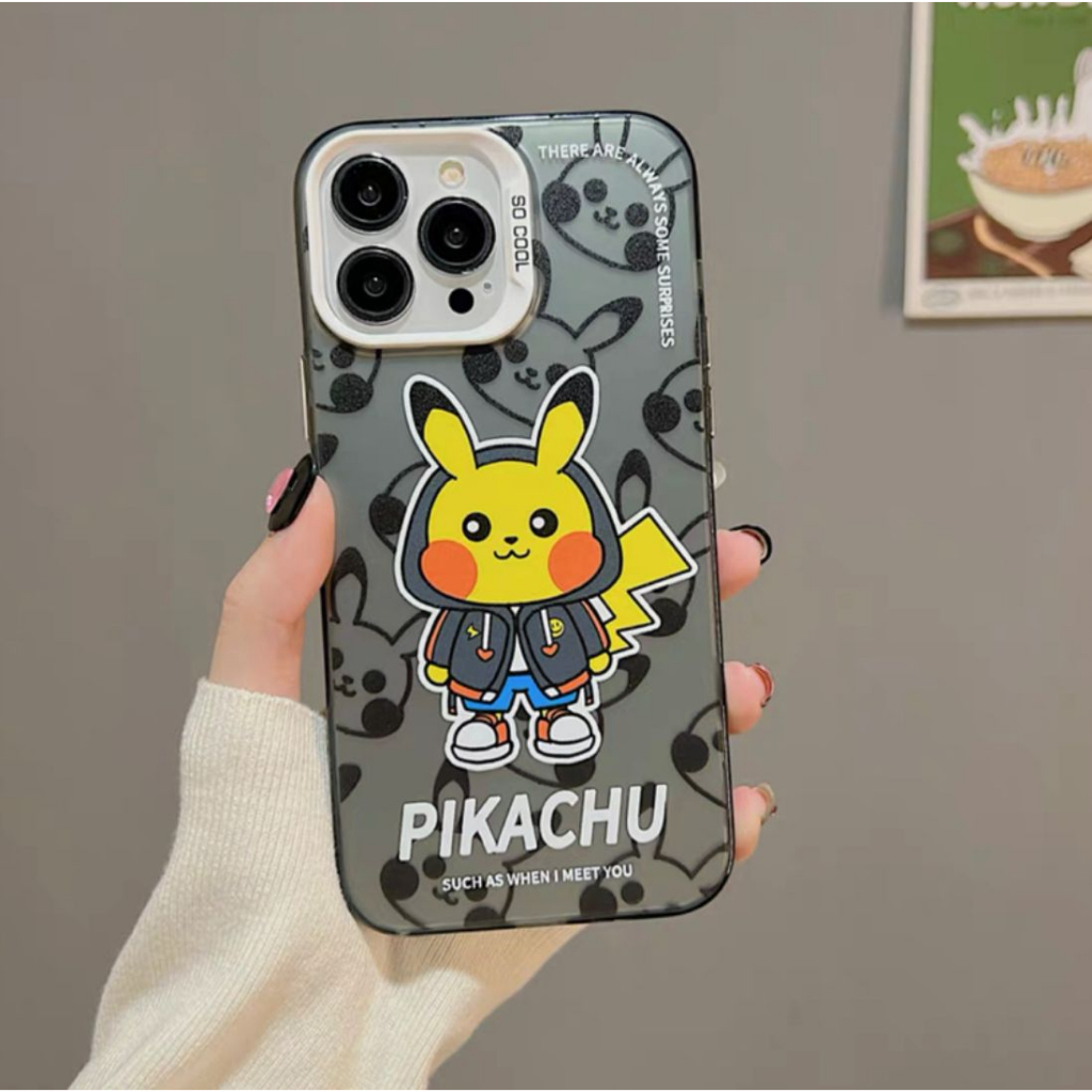 NEW PREMIUM CASE !!  SUPER CARTOON HOODIE PIKACHU SPONGEBOB WINNIE THE POOH GARFIELD IP 14 PROMAX 14 PRO 14 13 PROMAX 13 PRO 13 12 PROMAX 12 PRO 12  11 SOFTCASE