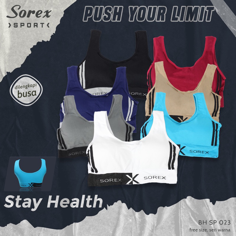 Bh | Bra sport SOREX SP023 Busa &amp; Tanpa kawat Freesize