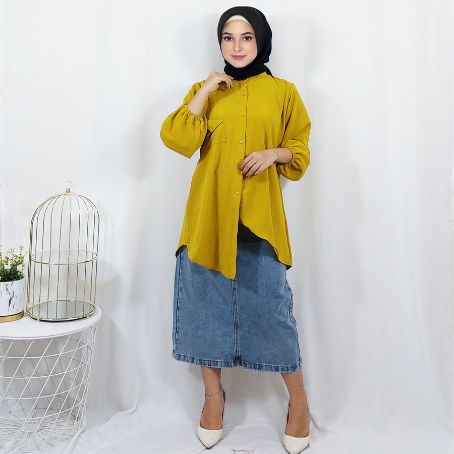TUNIK BARU KATUN CRINKLE AIRFLOW ASYMETRIS PREMIUM WANITA GL FASHION