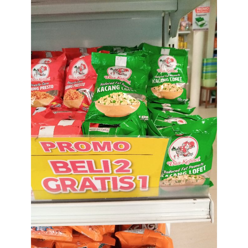 

[PROMO] (Beli 2 gratis 1) Kacang Lofet 60 gram rasa daun jeruk Dua Kelinci