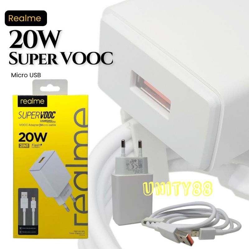 CHARGER OPPO REALME 20W Narzo 10A 20A 50i Prime  X REALME C21y C25y C30 C33 C35 Realme 1 2 3 Pro Voo