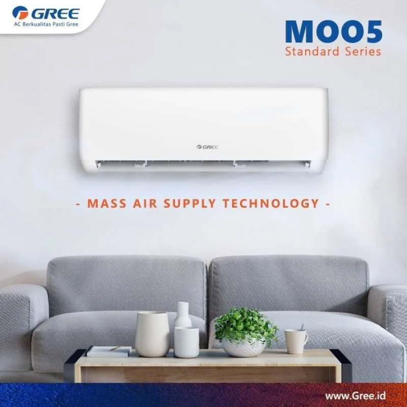 GREE AC Split Standard MOO5 Series 1/2 PK - GWC 05MOO5 FREE PASANG TRADE IN