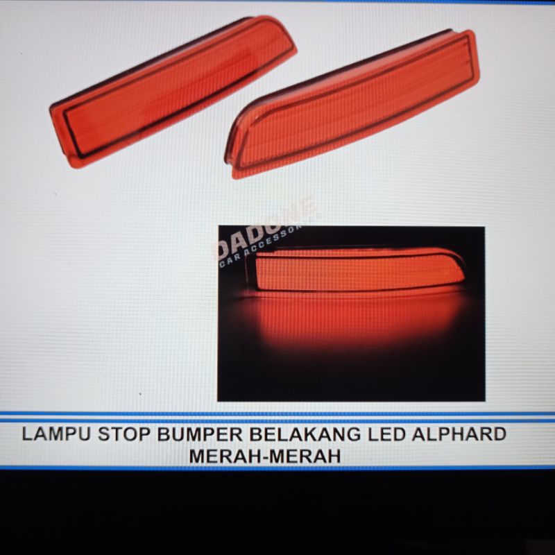 lampu reflektor bumper belakang toyota Alphard nyala merah mata kucing