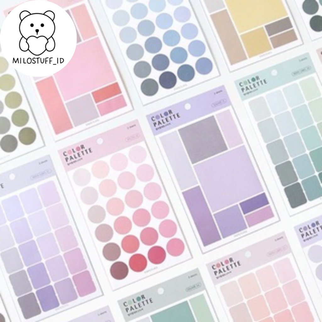 

4 Lembar Sticker Deco Motif Geometry Dotted And Box Colour Untuk Jurnal DIY Scrapbook--MS0312