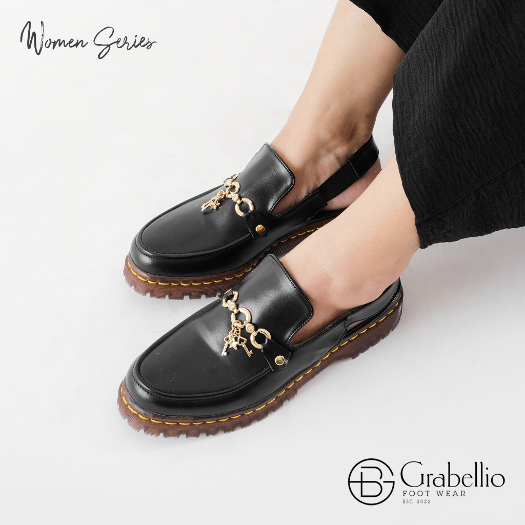 Docmart Sepatu Sandal Wanita Gaya Korea| Sandal Wanita| Docmart Wanita| Sandal Docmart| Jenny Mules by GRABELLIO ORIGINAL| Gaya Korea