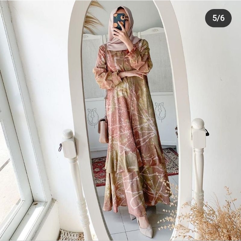 Gamis Celupan Tie Dye Khas Palembang / Gamis Jumputan / Gamis Palembang / Gamis Cotton Mikro / Gamis Busui / Gamis Amstrak / Gamis Muslimah / Dress Jumputan / Gamis / Gamis Aminah Pelangi Tie Dye