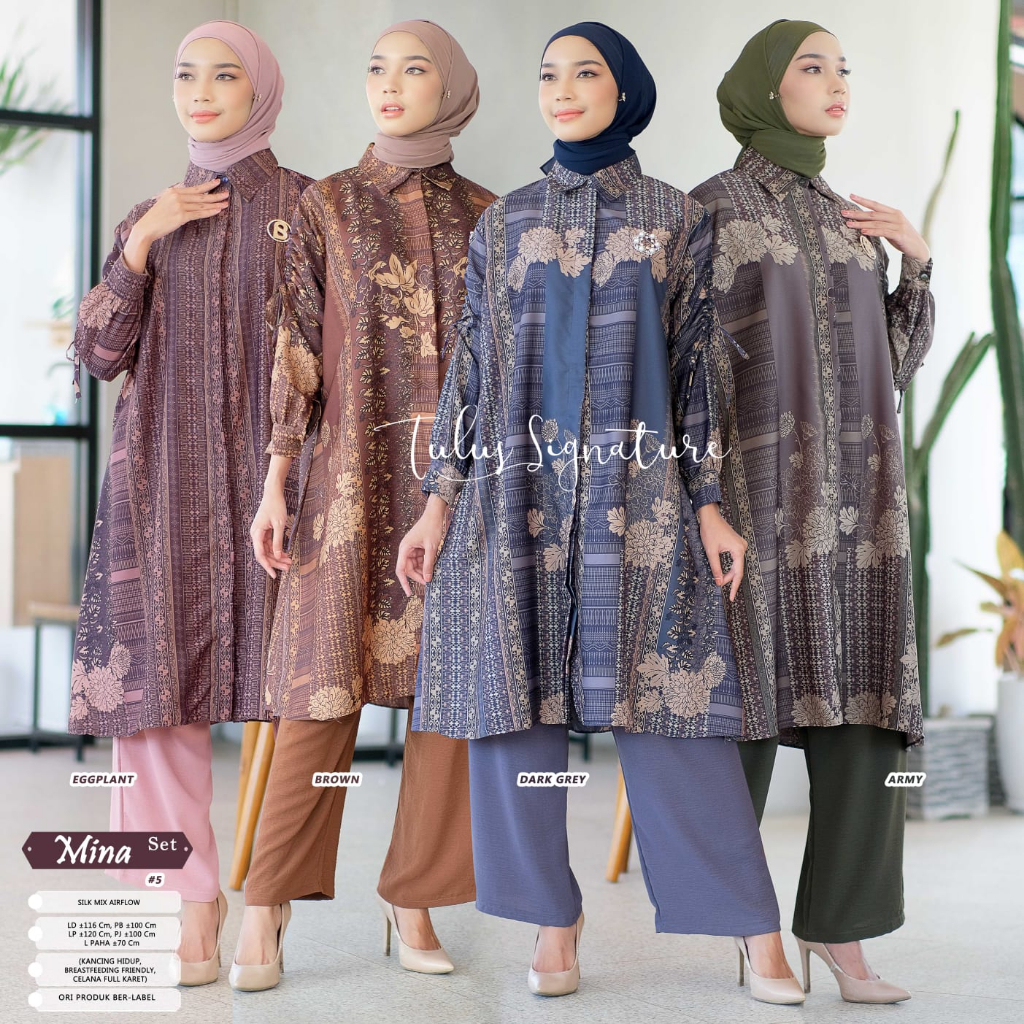 Mina One Set #5 By Tulus Signature / tulussignature / silk Mix Airflow / eggplant brown dark grey ar