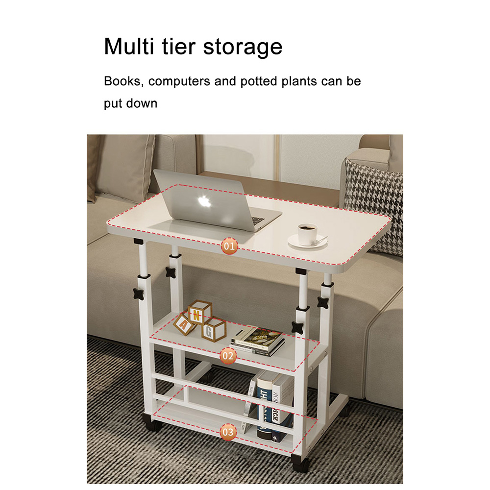 TaffHOME Meja Laptop Study Table Adjustable Double Layer 80x40cm - L200