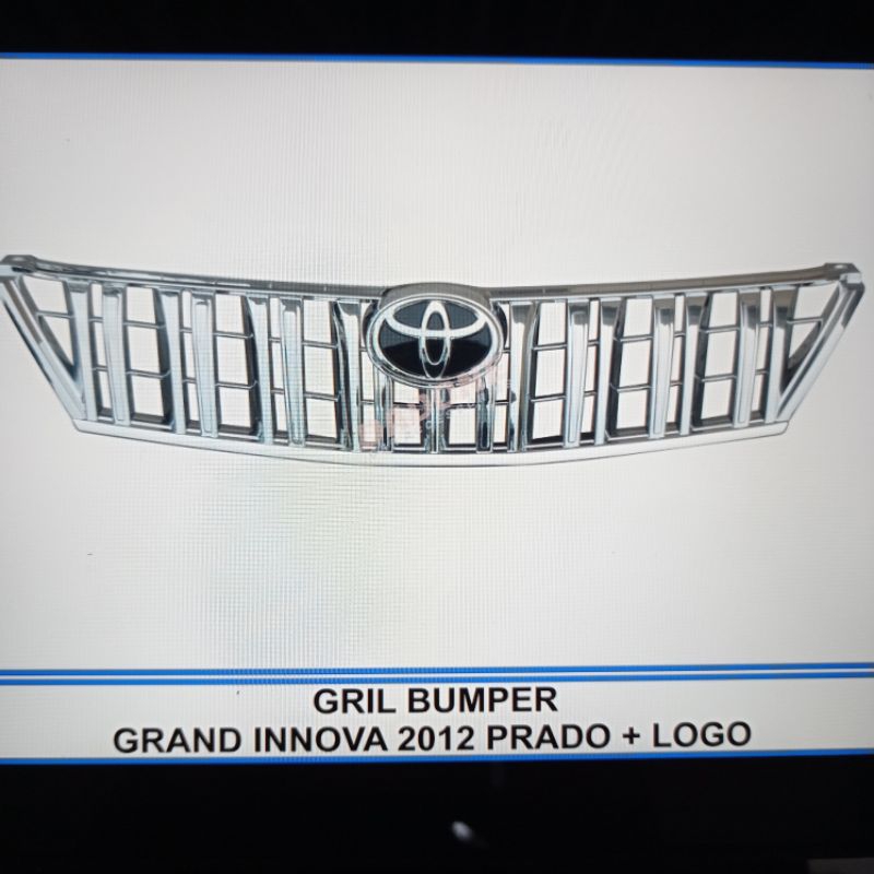 gril grille depan bumper mobil toyota inova innova 2012 model ori orisinil chrome crome + logo