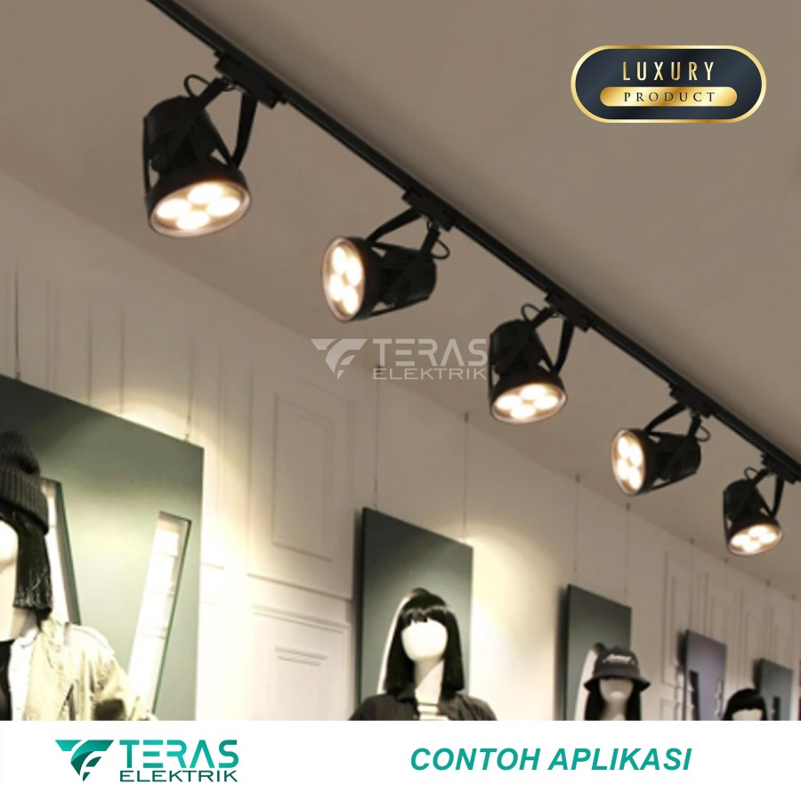 Lampu sorot rel 35 Watt industrial konsep tracklight satu set