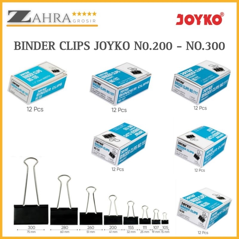 

Binder Clips Klip Penjepit Kertas Joyko Original Sedang - Besar (No. 200 / 260 / 280 / 300)