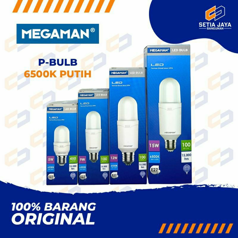 Lampu / Bohlam Led Putih Megaman / Megamen Stick 9 / 12 / 15 Watt