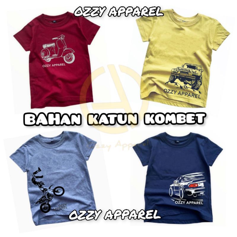 Kaos Anak Laki Laki , Kaos Anak Distro Paket Hemat 50 Ribu dapat 4 kaos Anak Usia 1 - 12 Tahun Bahan Katun Combet Original Ozzy Apparel