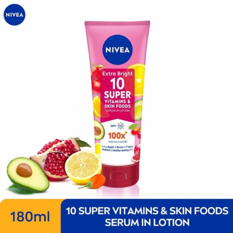 NIVEA EXTRA BRIGHT 10 Super Vitamins Skin Foods FRUIT  Serum 180 mL [FRUIT]