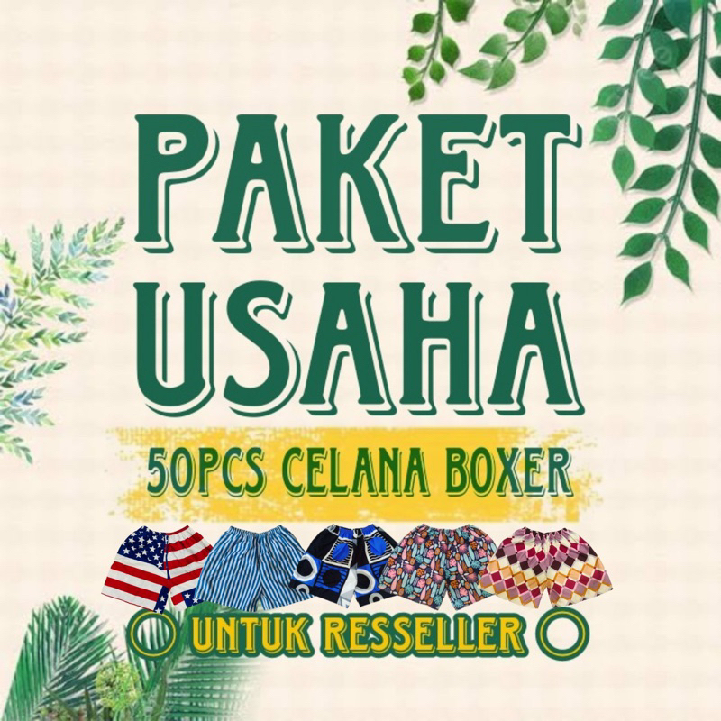 PAKET USAHA 50 CELANA PENDEK BOXER DEWASA UNISEX PRIA DAN WANITA