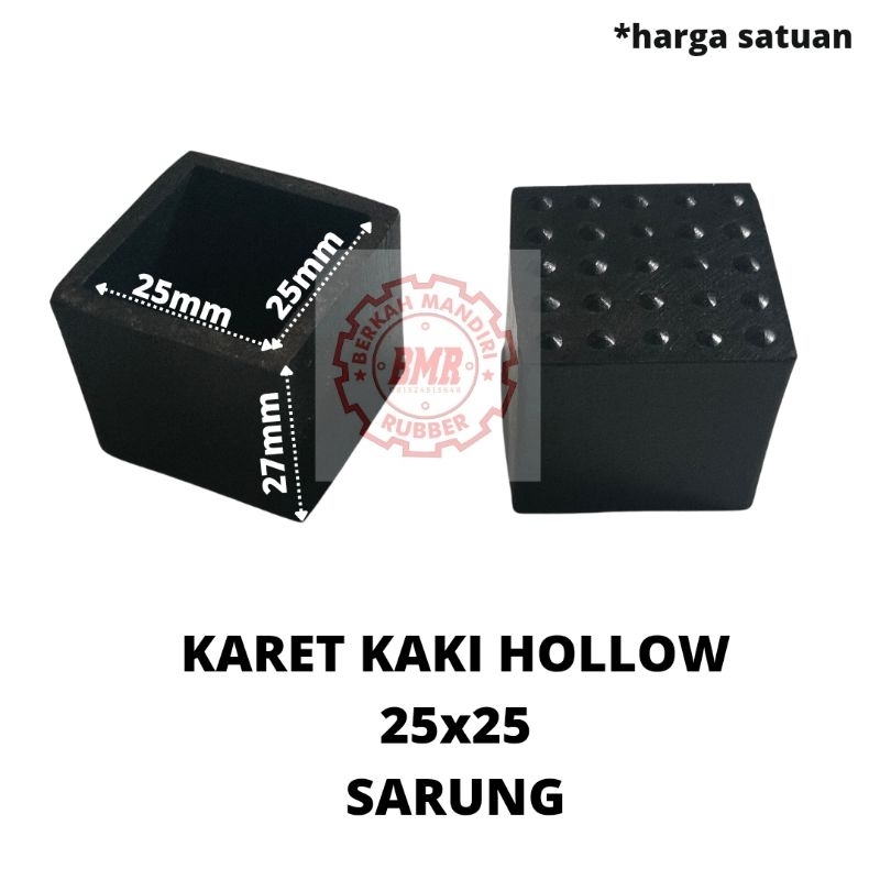 karet hollow 25x25 sarung/karet kaki kursi/karet kaki meja besi hollow