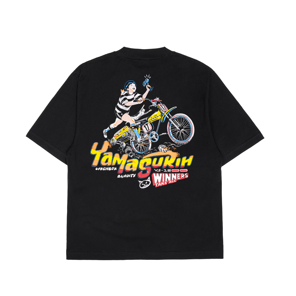 Yamasurih - Kaos Hitam &quot;Lunchbox Bandits&quot; Boxy  T-Shirt