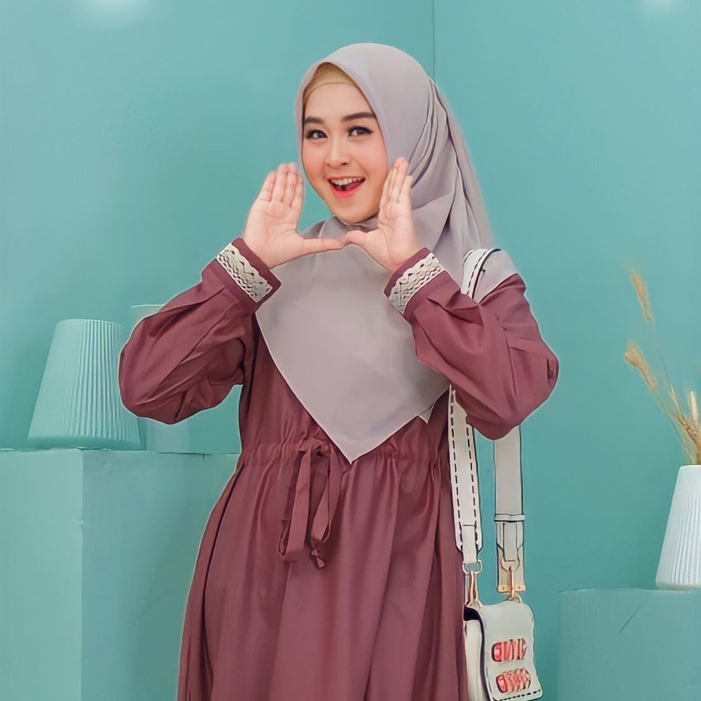 Gamis Katun Polos Dress Toyobo Madina Remaja Terbaru Kekinian Brukat Premium Jumbo