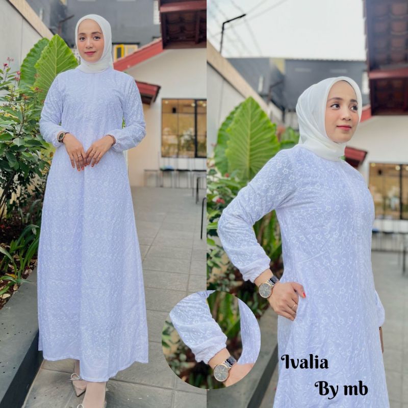 Gamis Ivalia Tangan karet
