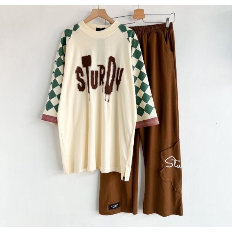 one set oversize clara setelan kaos oversize wanita original