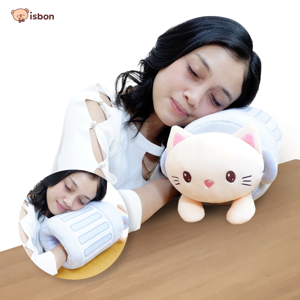 ISTANA BONEKA Penghangat Tangan Trash Head Animal Nap Cushion Untuk Cuaca Dingin Meja Kantor Premium