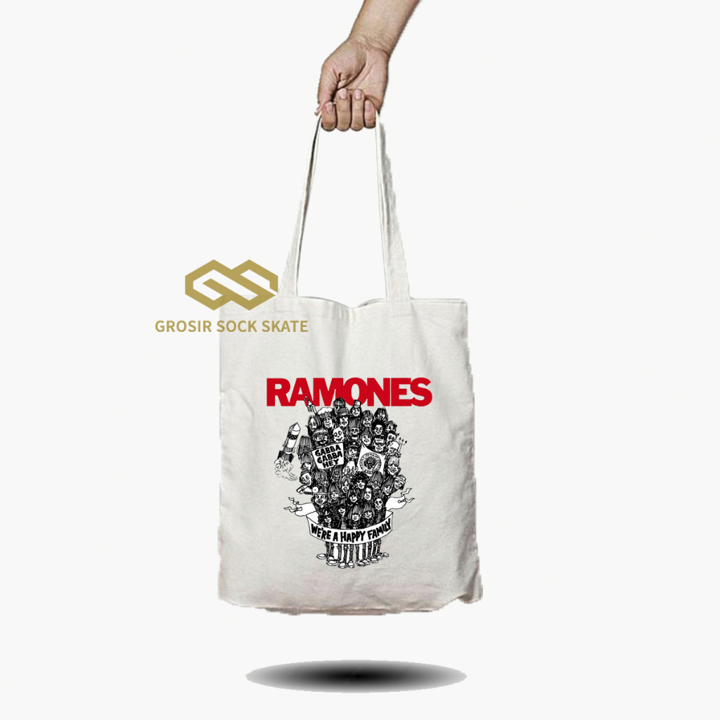 Totebag Kanvas Ramones / Tas Tote Music / Musik Band