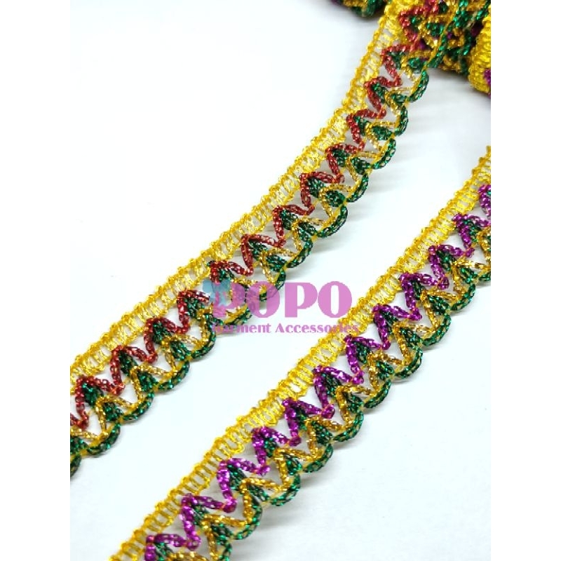 RENDA INDIA NO.1402 EMAS PELANGI LEBAR 1.5 CM (17 YARD)