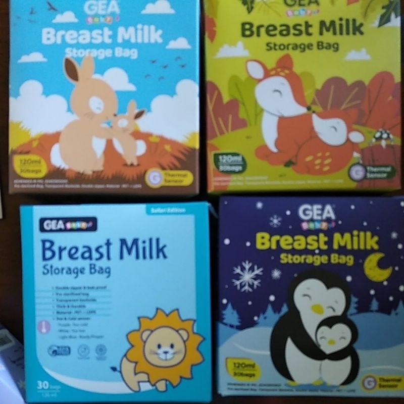 GEA &amp; NATURAL MOM kantong asi tempat simpan asi breast milk bag storage 120 ml