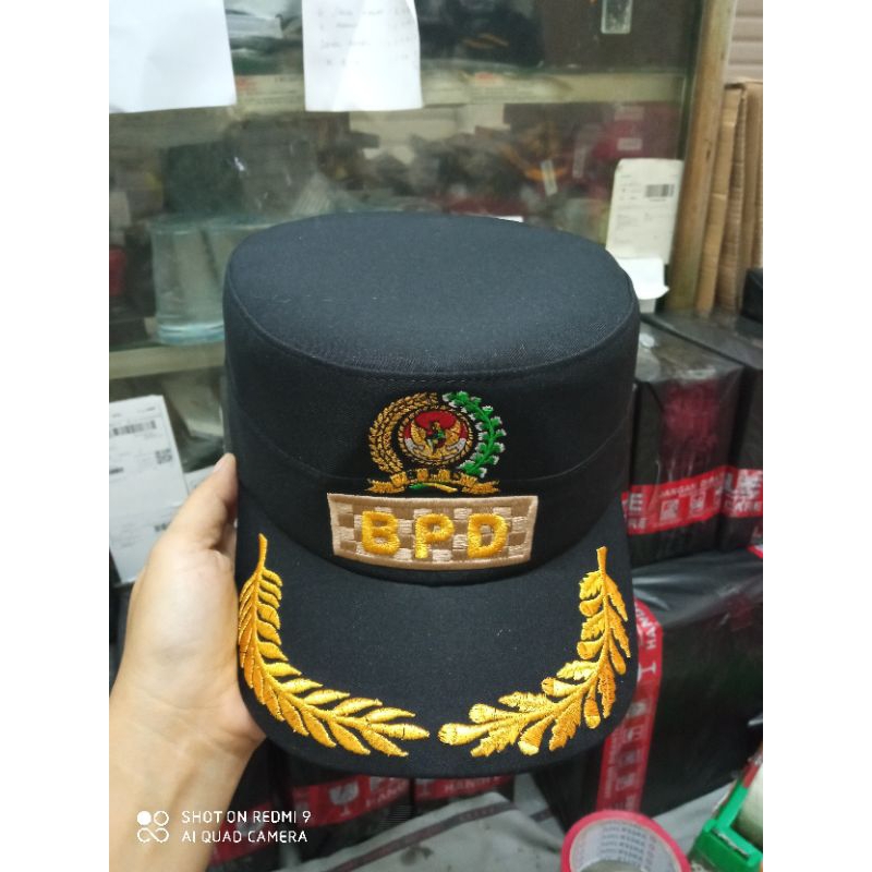 Topi komando BPD hitam, free nama