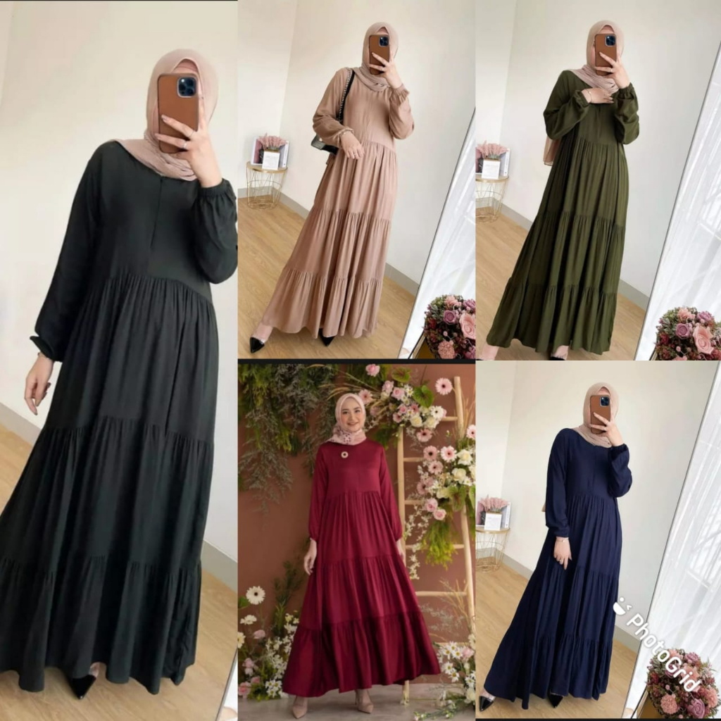 HANUM DRESS/GAMIS RAYON POLOS/GAMIS SUSUN/GAMIS CANDA/GAMIS BUSUI/DRESS/BAJU WANITA TERBARU TERMURAH TERLARIS