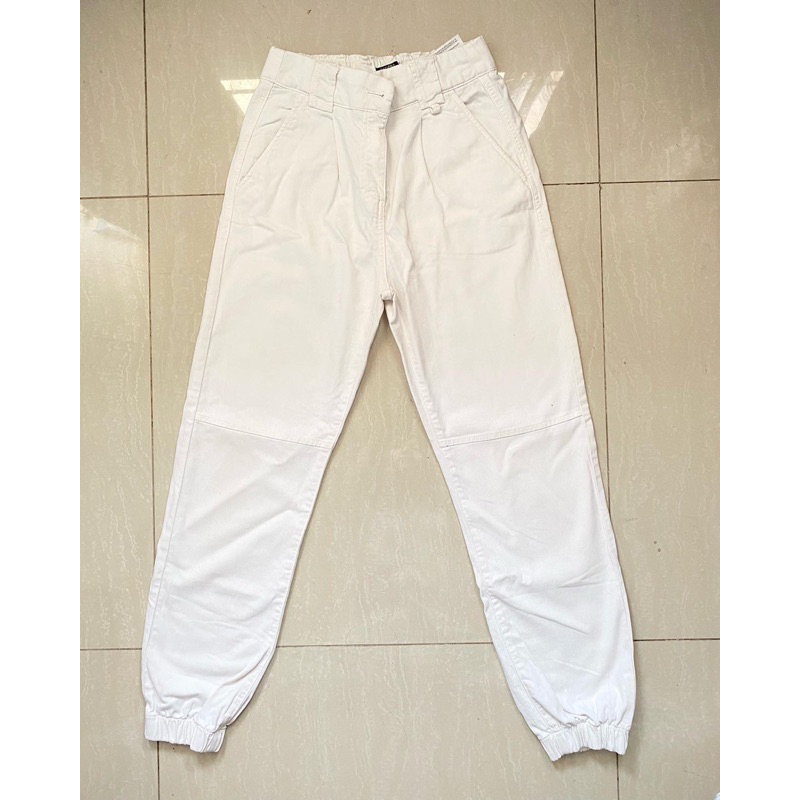 Bershka White Jogger Jeans