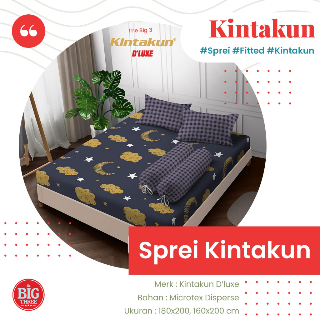 KINTAKUN Sprei 180x200 / 160x200 Tinggi 20 Cm - Amina Axel Robin Ensley Arfana Alya Ambar Shakila Zahira Sarah Kenan Alan Akma Azura Clara Hanum Alisa Marma Bena Damara Gemi Gian Gista Madana Nuraga Rena Wiyata Tarani Hanum Marma Kartika KING 180 160 SP