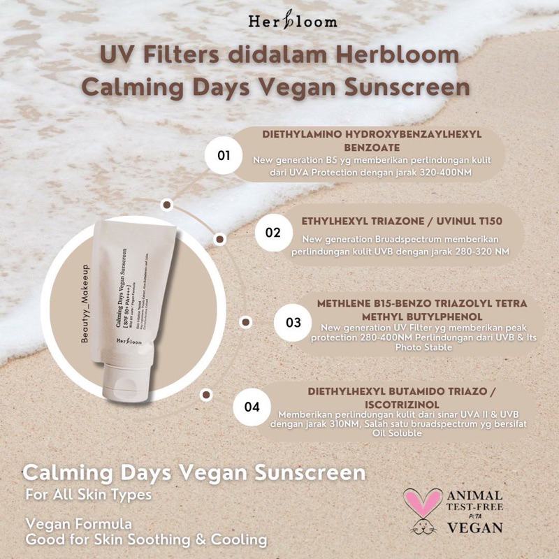 HERBLOOM KOREAN VEGAN SUNSCREEN | CALMING DAYS | DAILY TONE UP 50ML