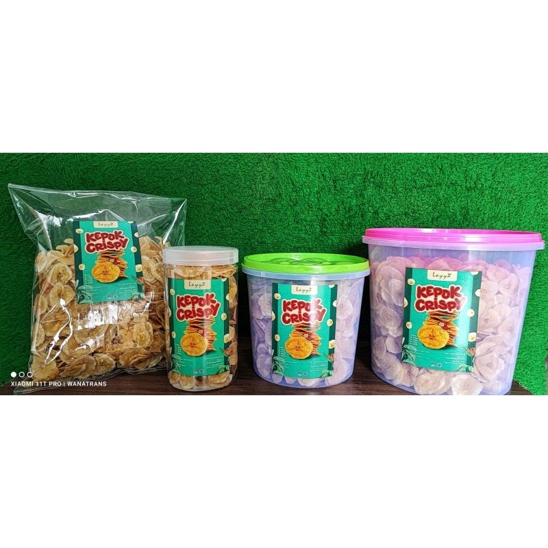 

keripik pisang kepok crispy Layya kemasan toples 350 gr