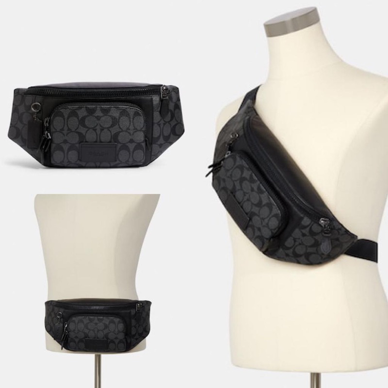 Coach Track Waistbag Beltbag Signature canvas Authentic Original