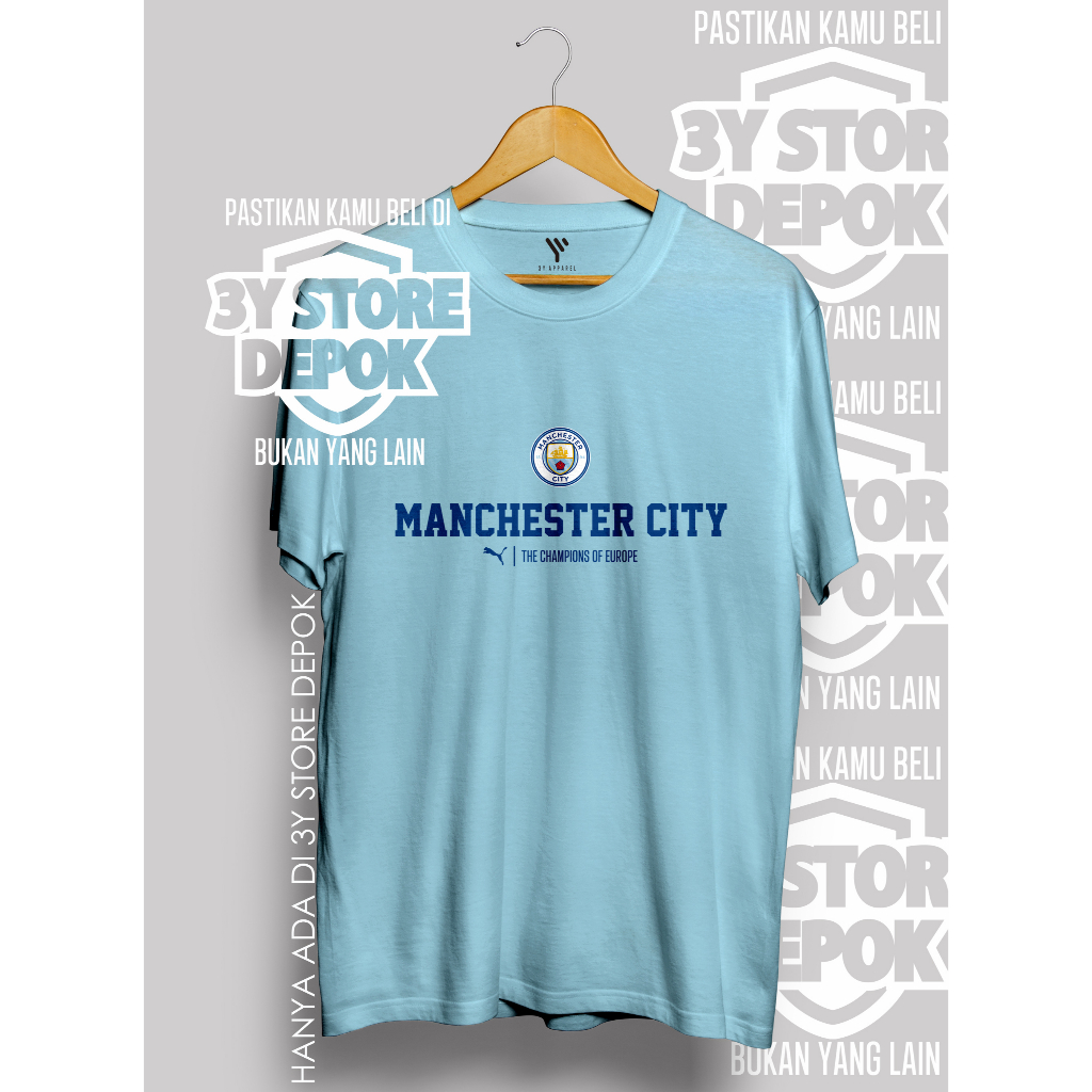 KAOS MAN CITY CHAMPIONS JUARA TREBLE WINNER / COMBET 30s-3Y STORE DEPOK