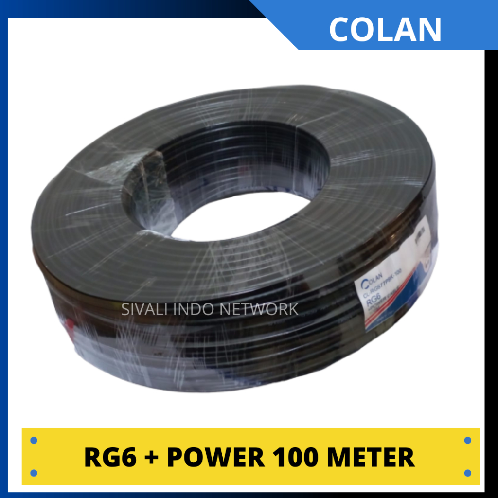 KABEL CCTV COAXIAL  77% COLAN RG6 PLUS POWER  DC 100 METER