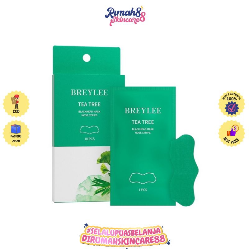 BREYLEE Tea Tree Blackhead Mask Nose Strips 10Pcs