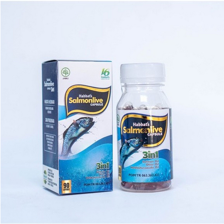 HABBATS Salmonlive 90 Kapsul Mengandung Omega 3 Trigliserida Asma Jantung Osteoporosis Kolesterol