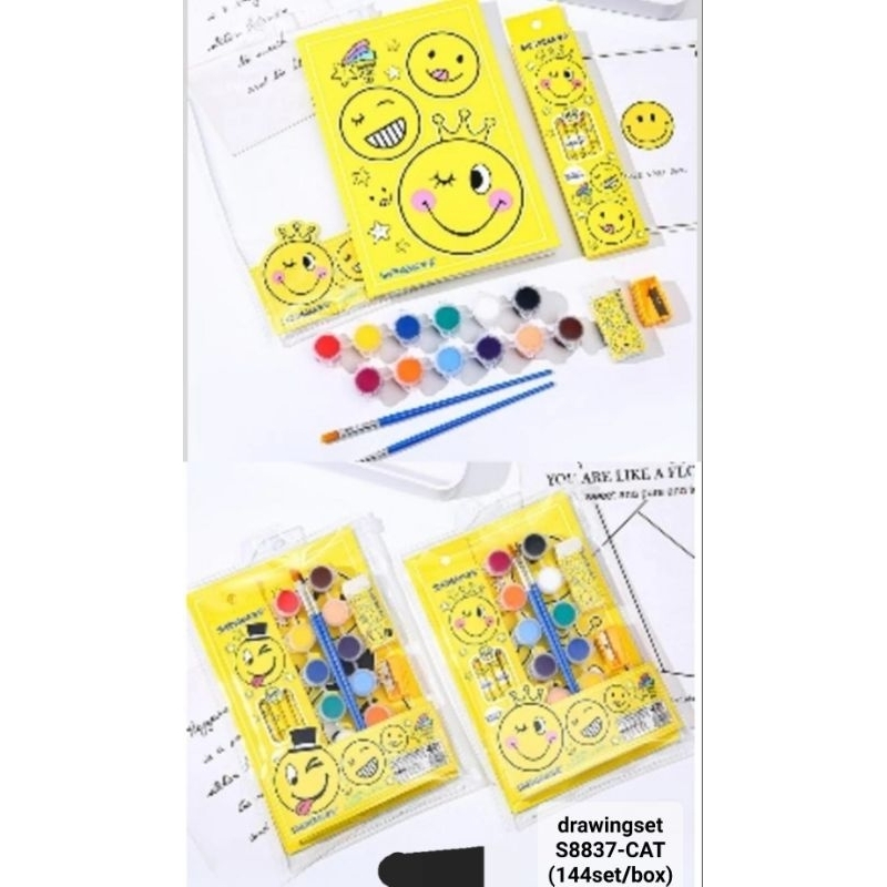 

study set/stationery set/alat tulis sekolah/crayon/cat air set/drawing set/kode S8837cat
