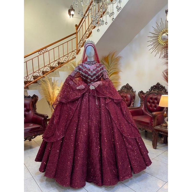 TERLARIS GAUN BARBY WEDDING CANTIK /GAUN MURAH/GAUN WEDDING MODEREN /BAJU PENGANTIN BARUub