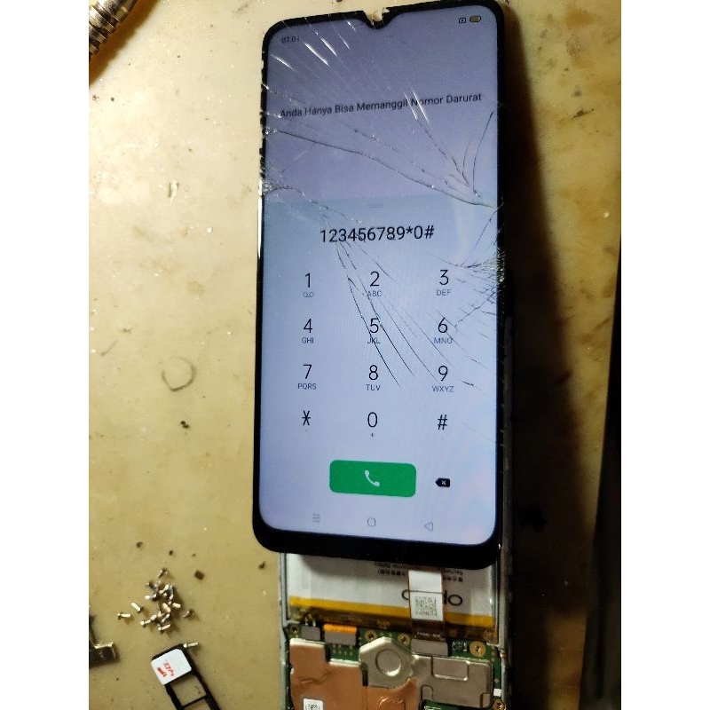 LCD ORIGINAL COPOTAN OPPO A15 MINUS TS PECAH