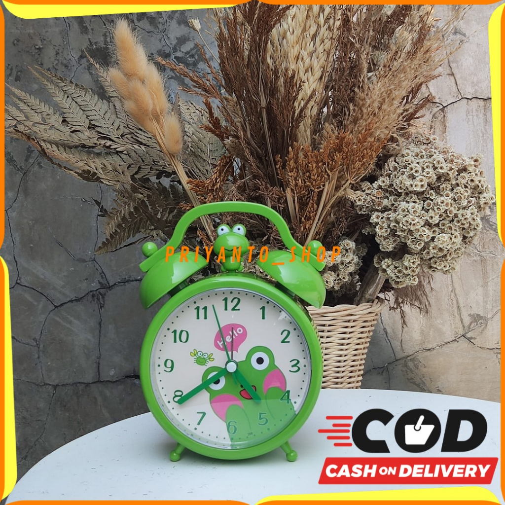 JAM WEKER KARAKTER KEROPPI KEROPI JAM MEJA LUCU JAM ALARM