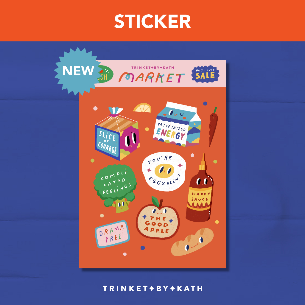 

Doff Sticker A5 / Stiker Dekorasi Jurnal / Sticker Deco Scrapbook ilustrasi - Trinket by Kath