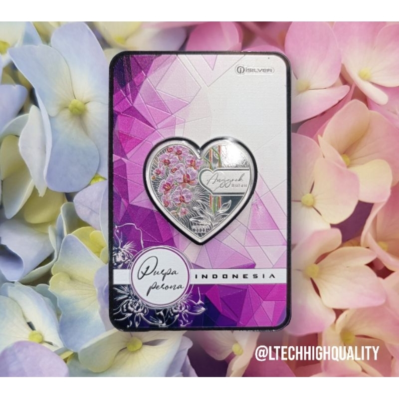 ISILVER ANGGREK BULAN / KOIN PERAK 99.99 PUSPA PESONA INDONESIA ANGGREK BULAN COLOR