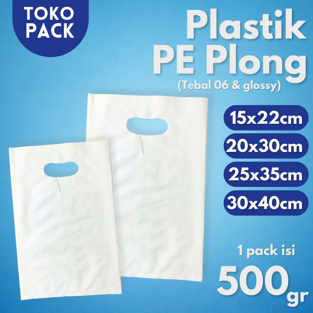 (50 Lbr) Plastik Plong Oval Putih LLDPE Glossy